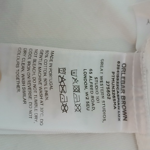 ORLEBAR BROWN Mens White Long Sleeve Button Up Shirt - Picture 9 of 11